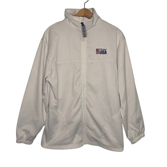 United State Olympic Committee Other - Team USA Olympic Committee White Full‎ Zip Track Jacket Large Winter Olympics